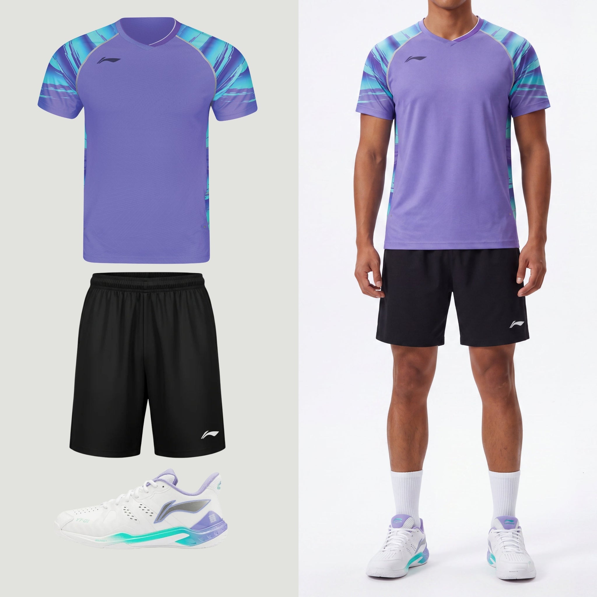 Li-Ning Polar Stripes paars unisex