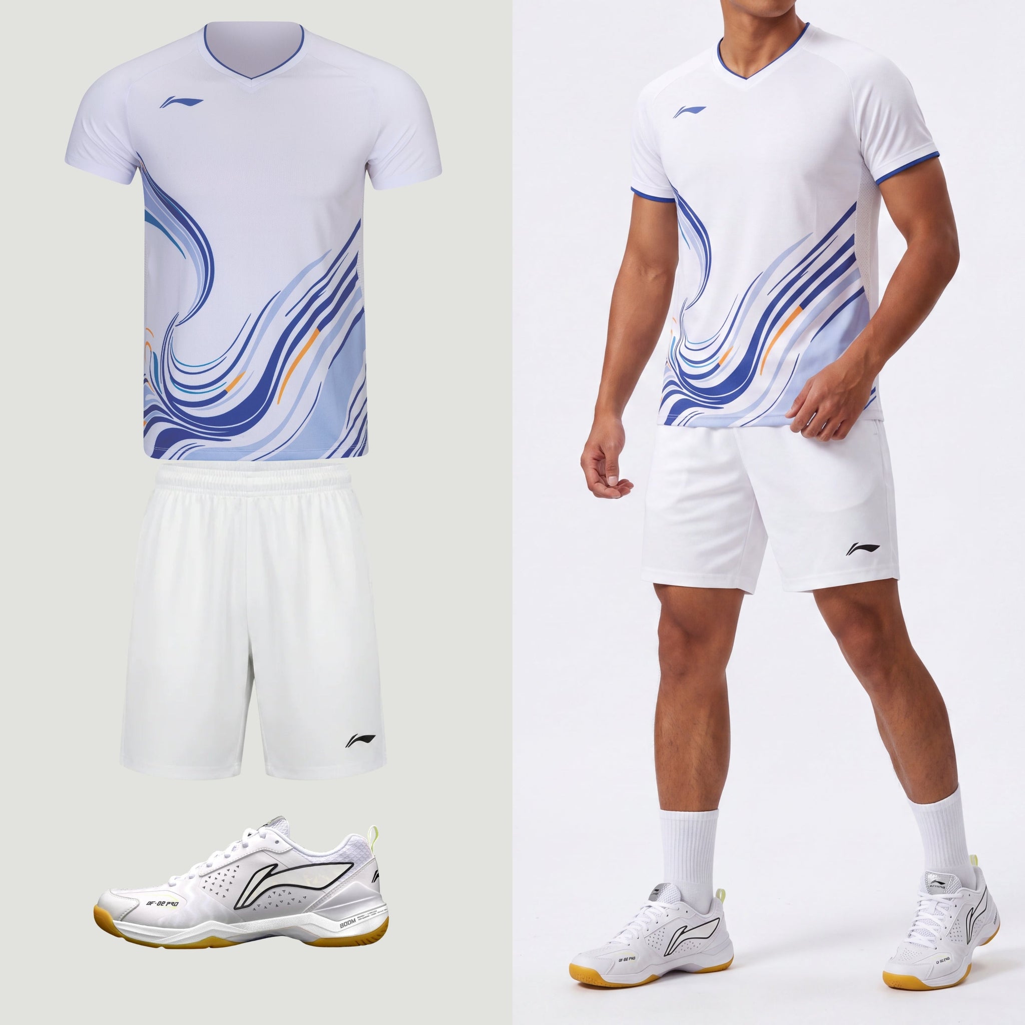 Li-Ning Wave Stripes wit uniseks