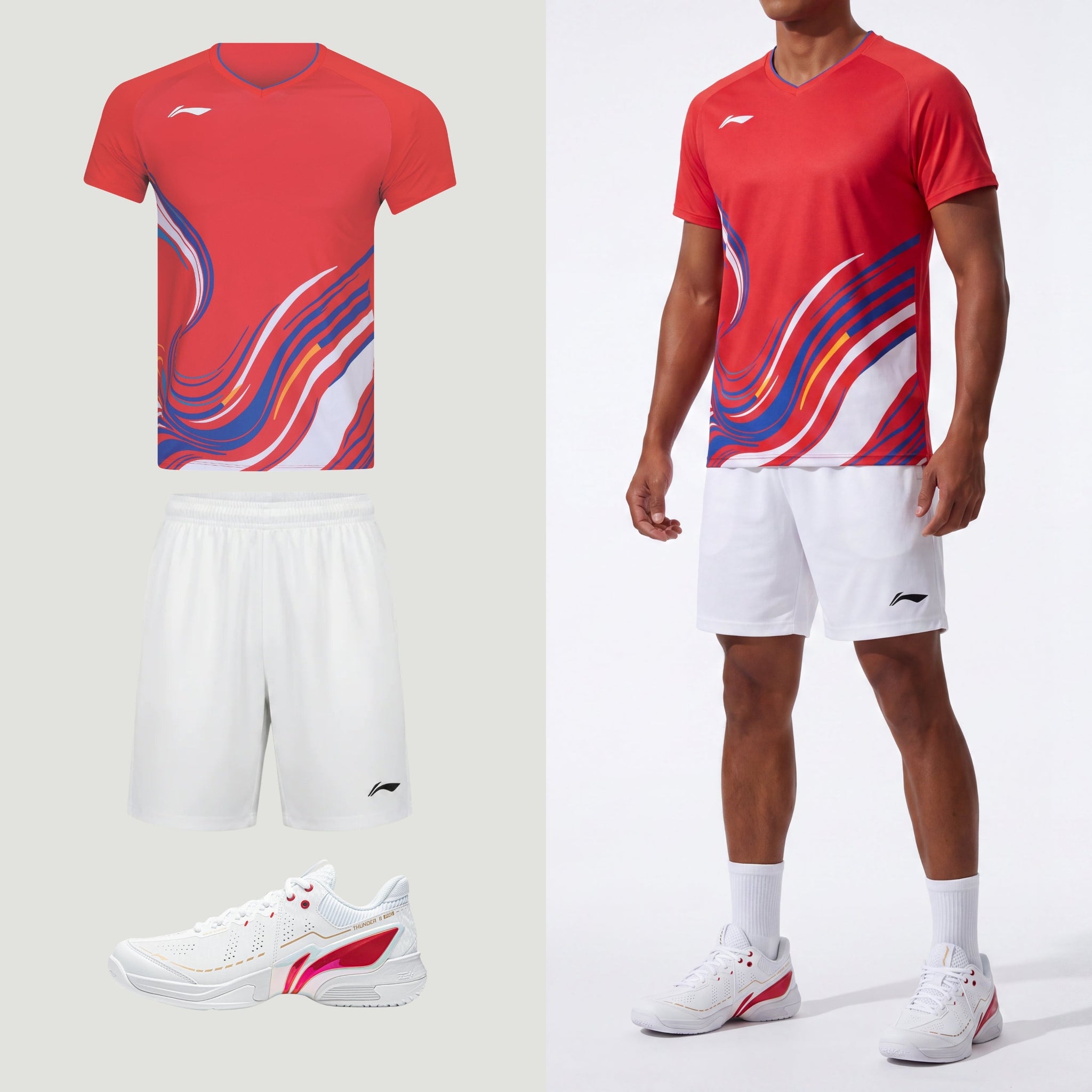 Li-Ning Wave Stripes rood uniseks
