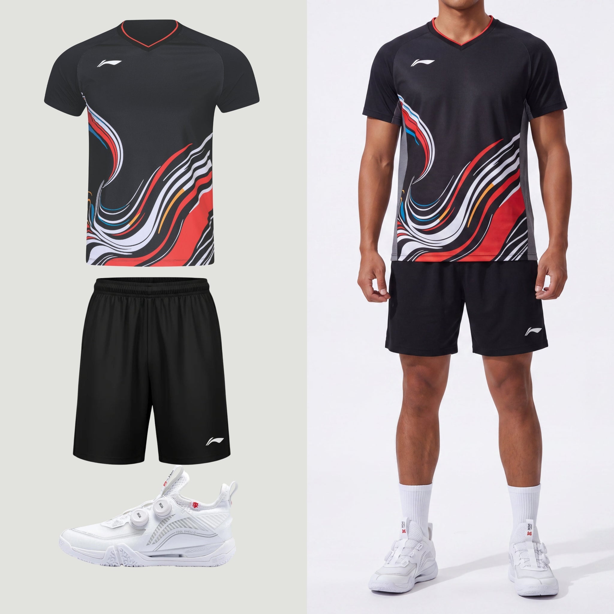 Li-Ning Wave Stripes zwart uniseks