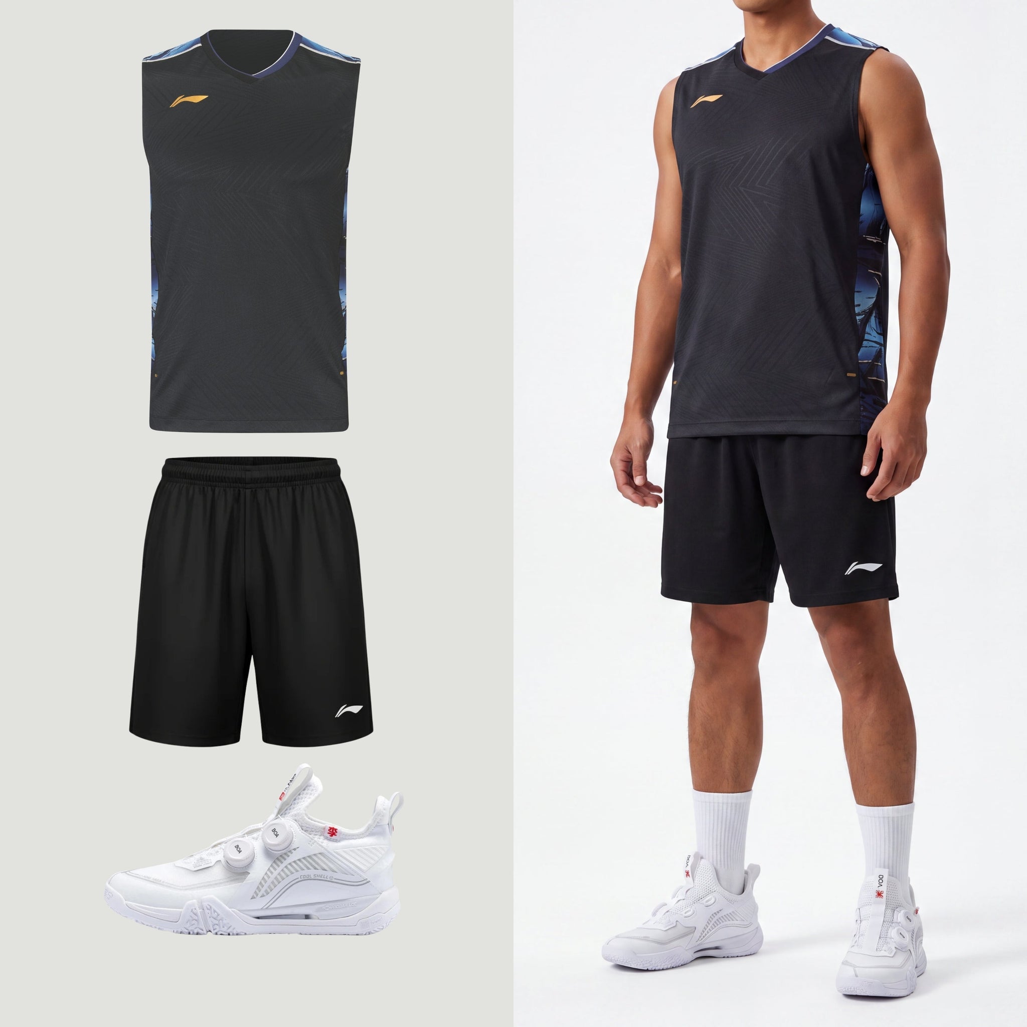 Li-Ning Polar Stripes zwarte tanktop
