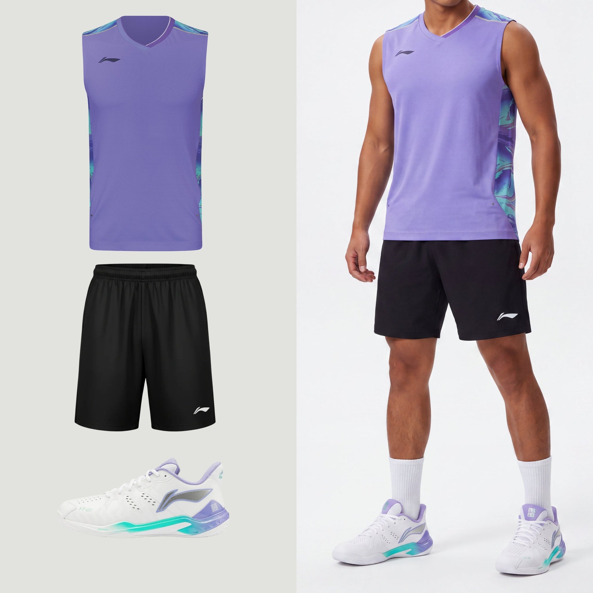 Li-Ning Polar Stripes paarse tanktop