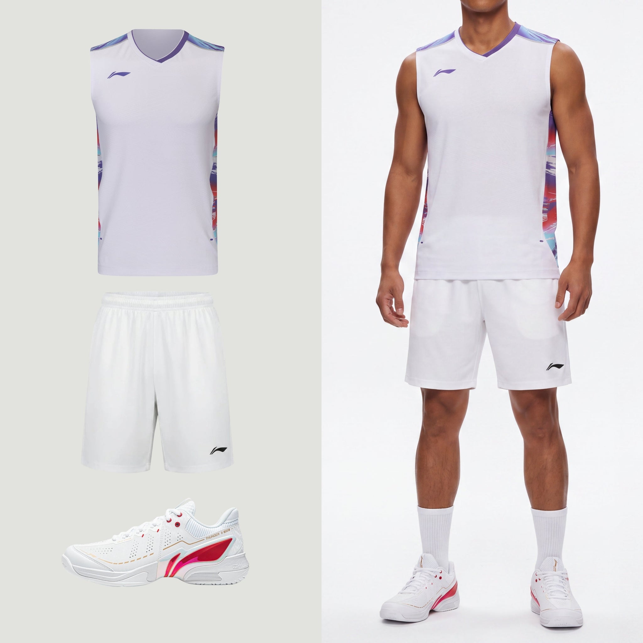 Li-Ning Polar Stripes witte tanktop