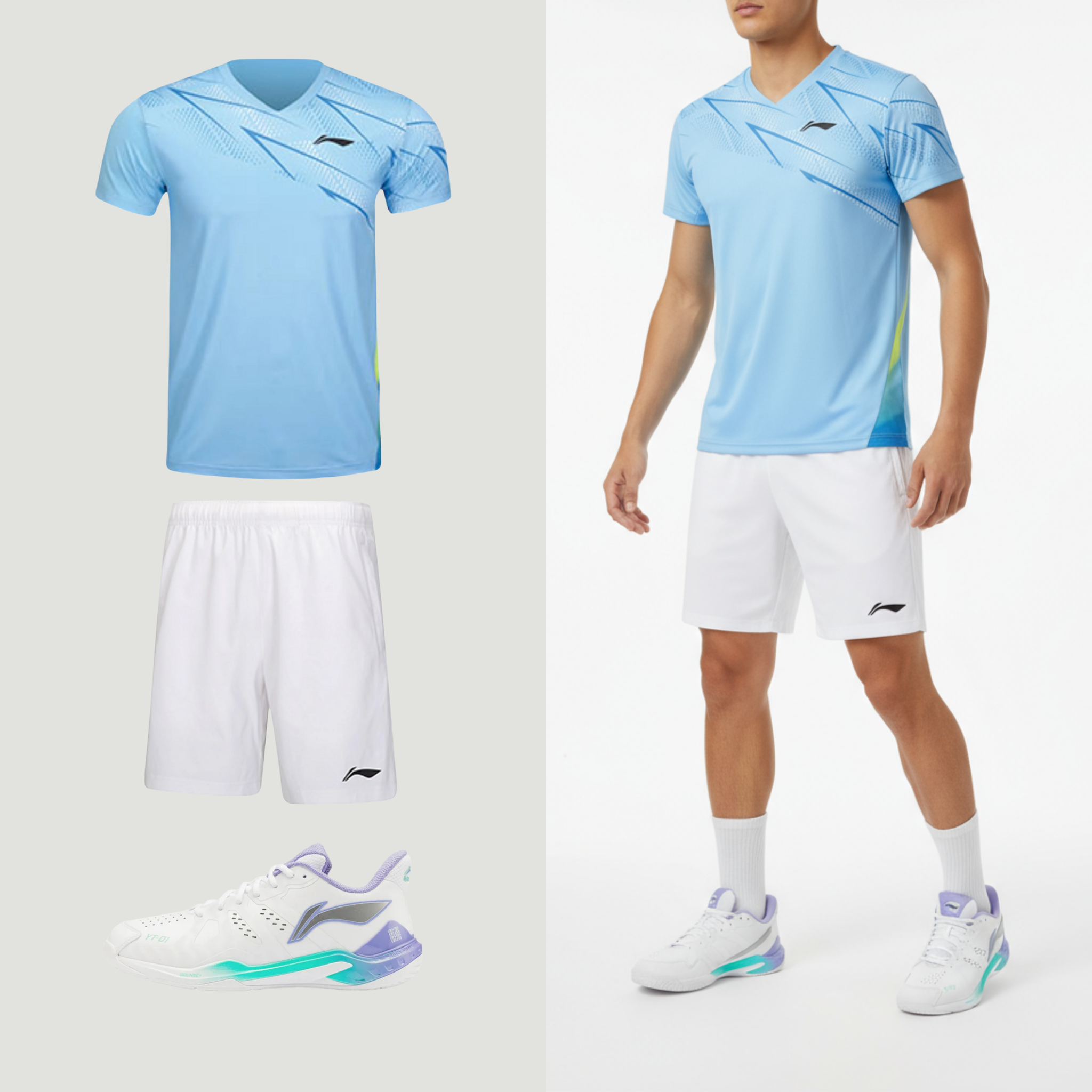 Li-Ning Champion lichtblauw unisex